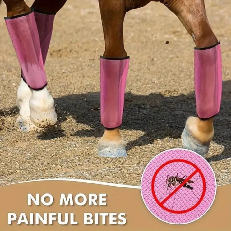 4Pcs Breathable Mesh Fly Leggings Mesh Horse Fly Boot Replacement Horse Leg Mosquitoes Repellents Cover Easy to Use