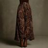 1116 European and American autumn new slim-fit top temperament big pendulum retro printed dress set with belt