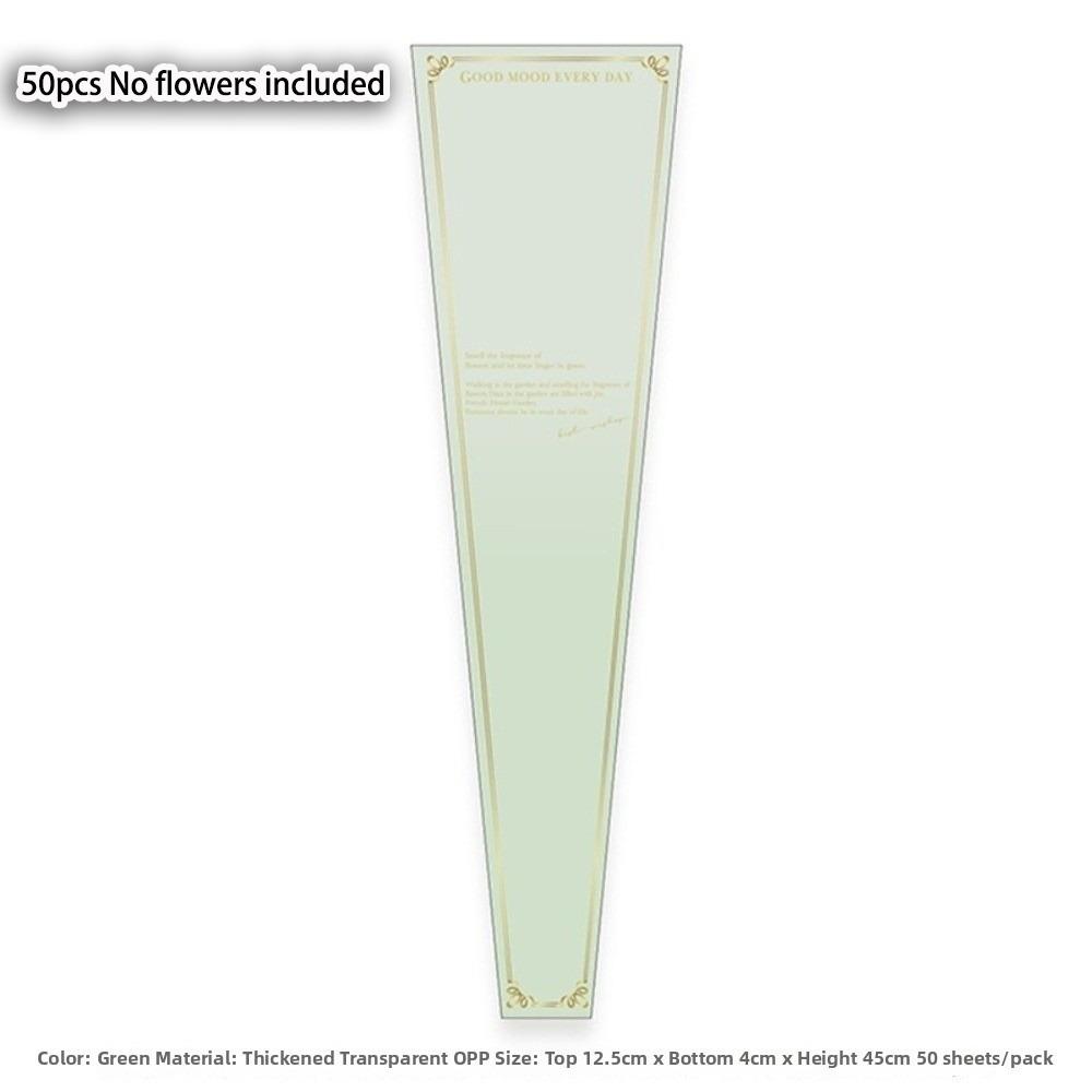 

50pcs Waterproof Flower Packaging Bag Transparent Flower Wrapping Packa Valentine s Day зелений