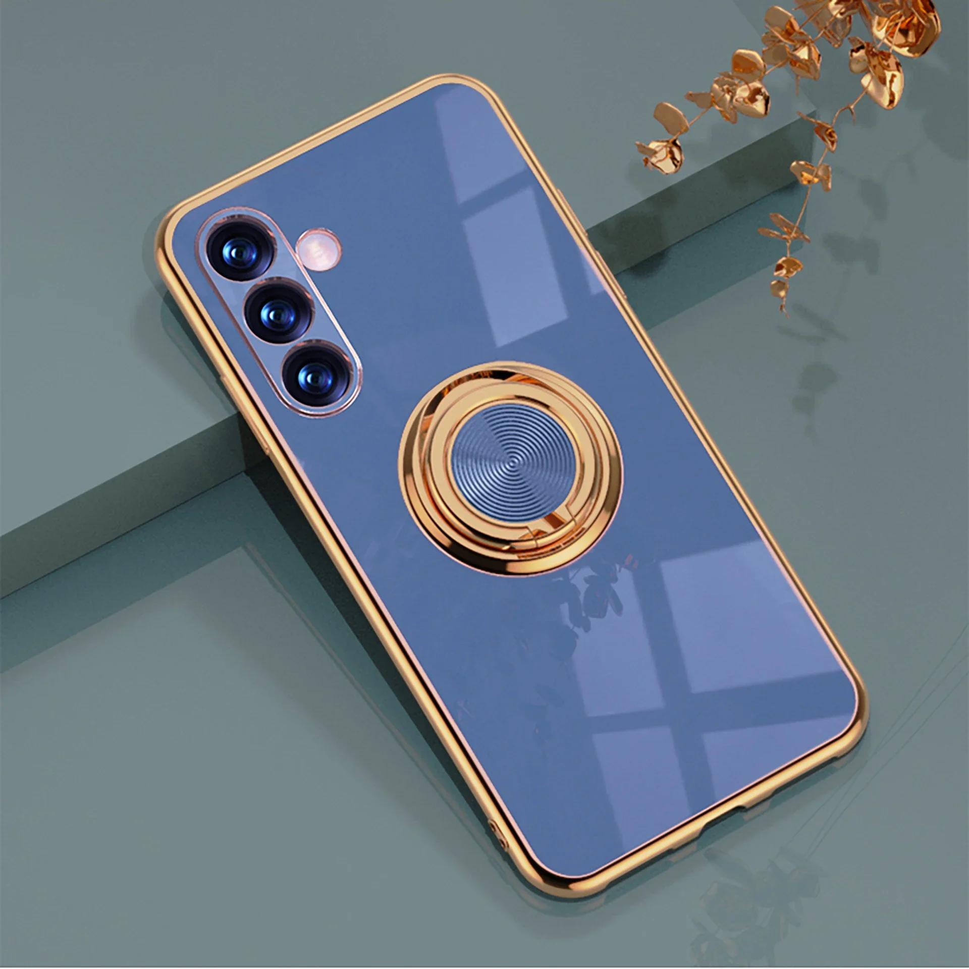 

Ring Holder Phone Case For Samsung Galaxy S25 S24 S23 S22 S21 S20 Note 20 Ultra Plus FE Shockproof Protect Back Cover Luxury TPU For Samsung S25