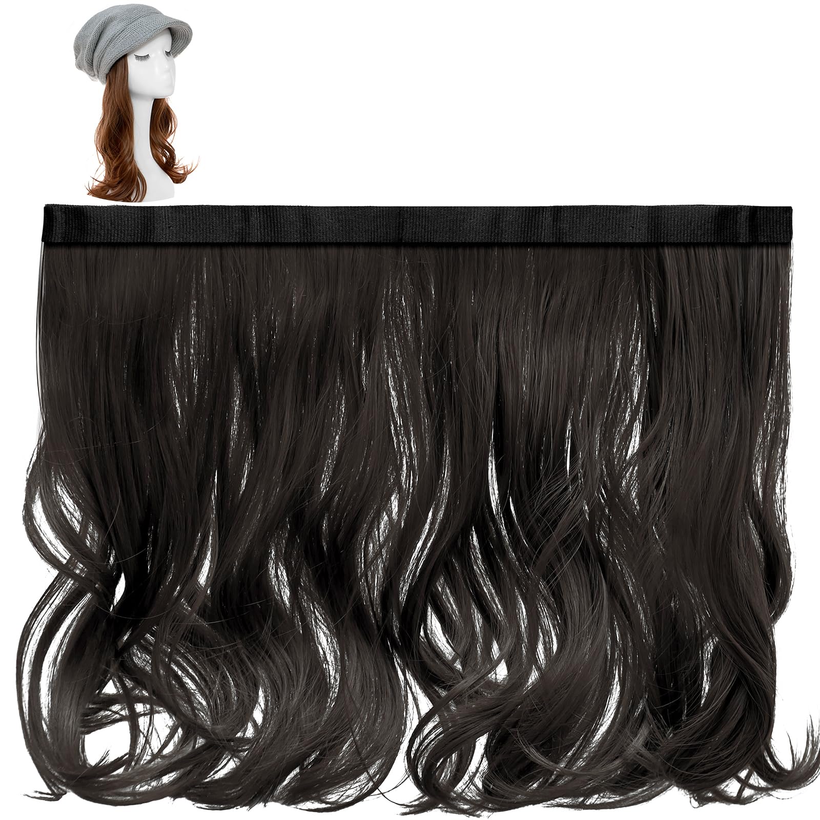 

TefuRe Magical Extensions Эксклюзивные наращивания Одинарный парик с длинными вьющимися волосами Наращивание париков Сменные волосы Легко надевать и снимать