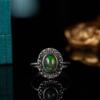 Palace Retro Thai Silver S925 Sterling Silver Ring, Natural Gemstone Index Finger Ring, Male And Female Couples Can'T Lose Color