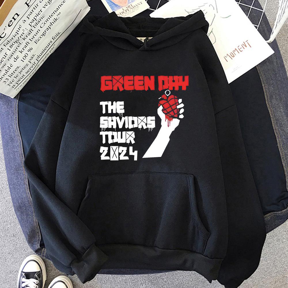 Hip Hop Green Day Saviors Band Hoodies for Autumn/Winter Grunge Sweatshirt With Hooded Casual Retro Clothing Moletom Soft Hoody