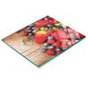 Glass Kitchen Chopping Board with Fruit Berries Graphics, Wood, 60x52 Cm