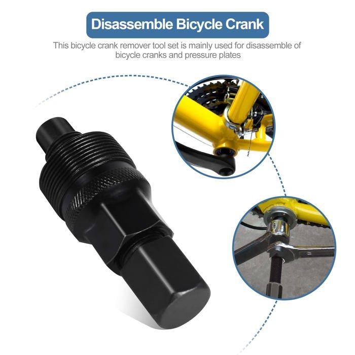 Extracteur de manivelle de pédalier vélo - AIMOONSA - Compact - Tête amovible - Compatible ISIS & conique - Robuste
