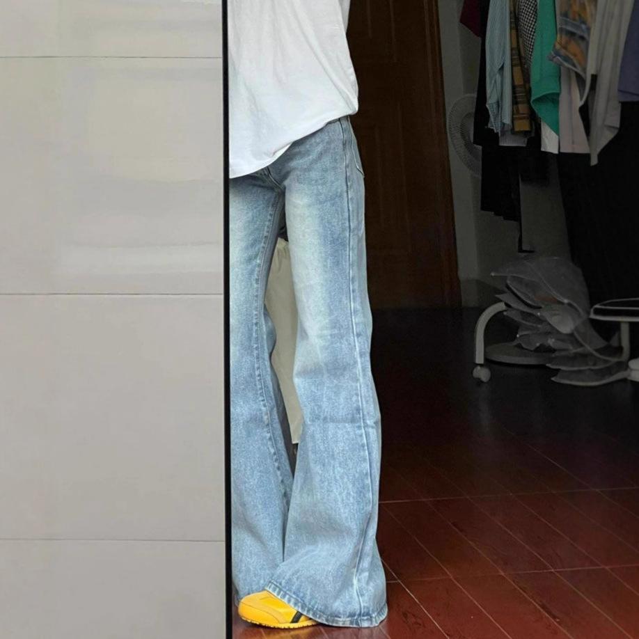 Comfortable Not Stick Leg Micro Flare Jeans Female Autumn Big Yards High-waisted Horseshoe Trousers Small Size Skinny Flared Trousers Long Denim Pants