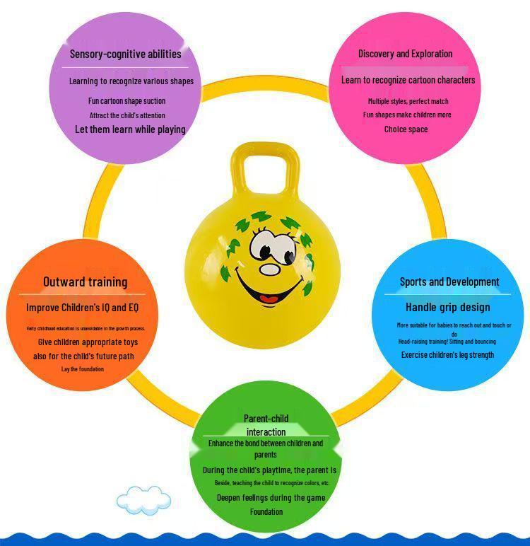 45CM Children's Inflatable Elastic Bouncing Ball for Sensory Training and Sports