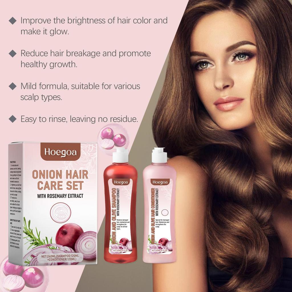 Hoegoa Onion Rosemary Shampoo Set Nourish & Repair Dry & Frizzy Smooth & Shine Conditioning Set