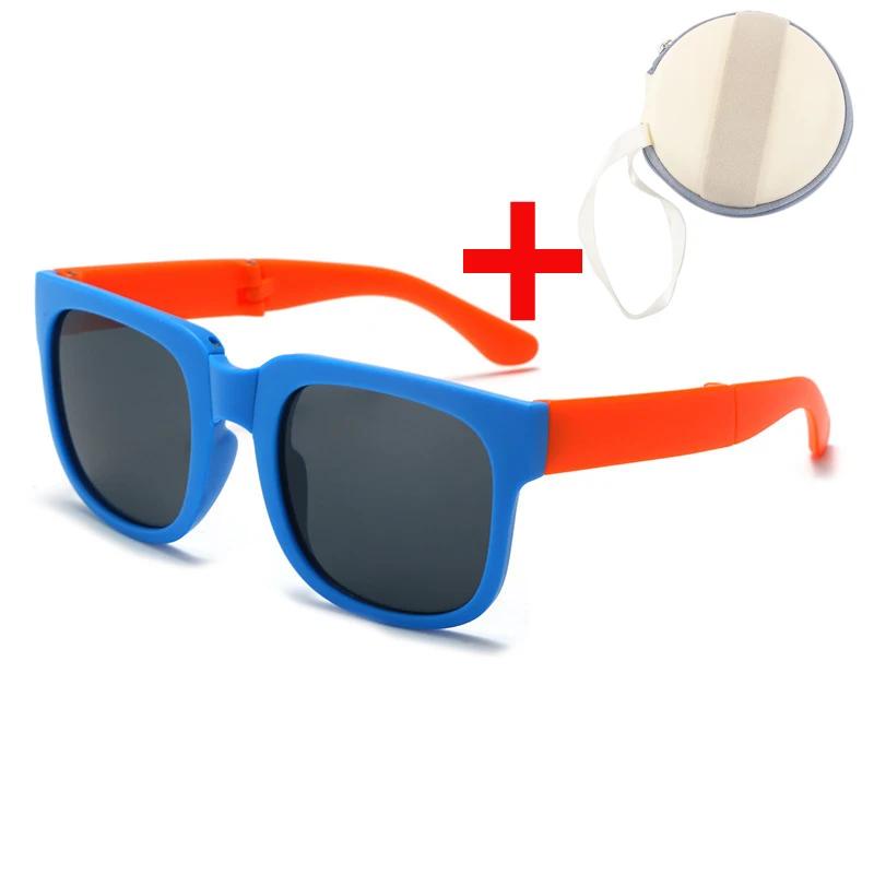 Kids Foldable Sunglasses with Box Outdoor UV400 Sun Glasses Eye Protection for Children Baby Boys Girls Ultraviolet Eyewear