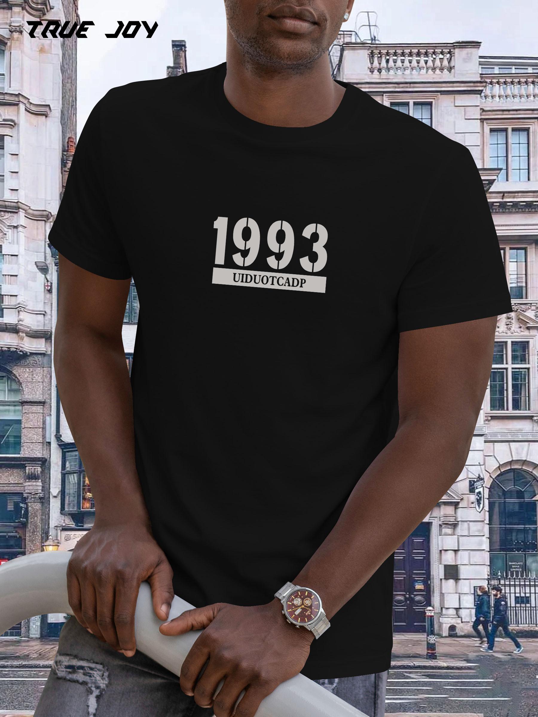 

1993 English Printed Summer T-shirt - Light Grey Round Neck Short Sleeve XXXXL