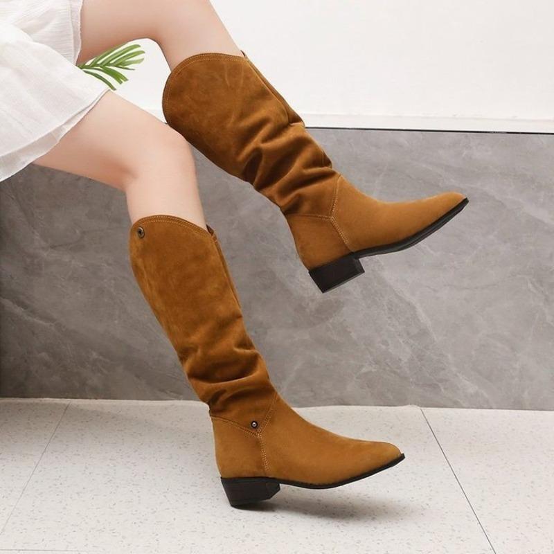 Women's Long Boots Autumn and Winter New Pointed Thick Heels Two Wear One-pedal Women's Boots