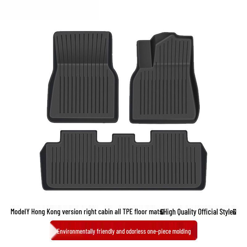 Right-Hand Drive Tesla Model Y/3 Refresh Foot Pad Carpet for Hong Kong - Front & Rear Trunk