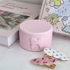 1Pc  Cute  Bow Round Storage Box Kawaii Girls Jewelry Hairpins Dustproof Box Travel Portable Small Sundries Organizer