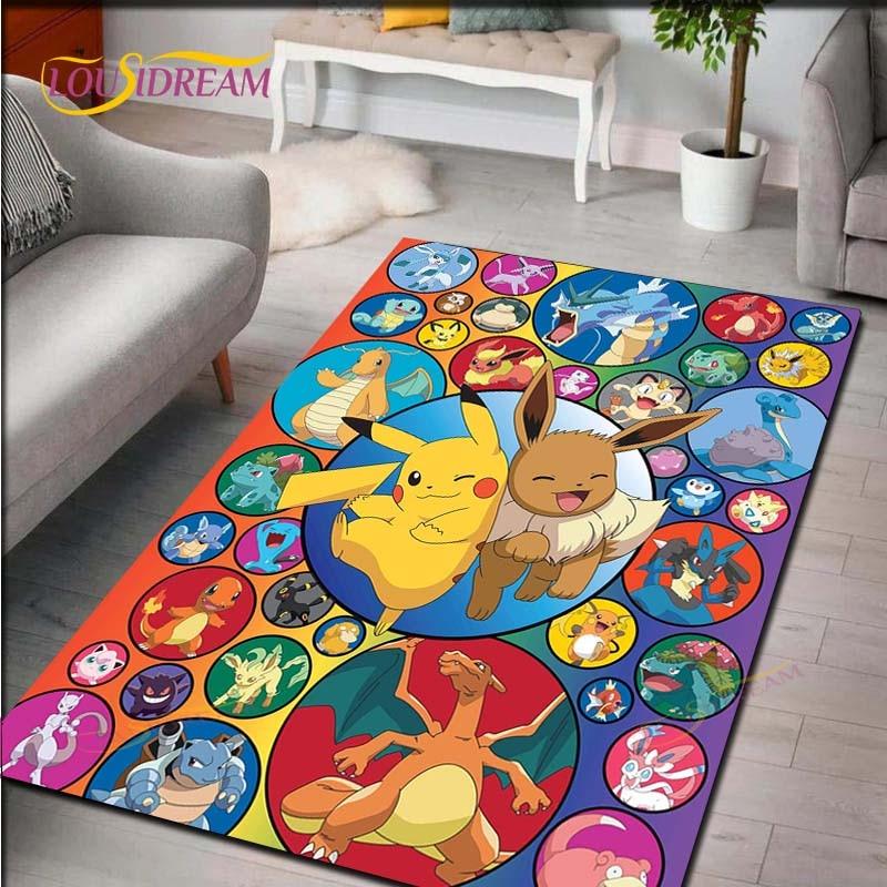 Pokemon Rug Cartoon Carpets Anime Carpet Living Room Tea Table Mats Bedroom Rug Washable Floor Mats Household Area Mat Gift