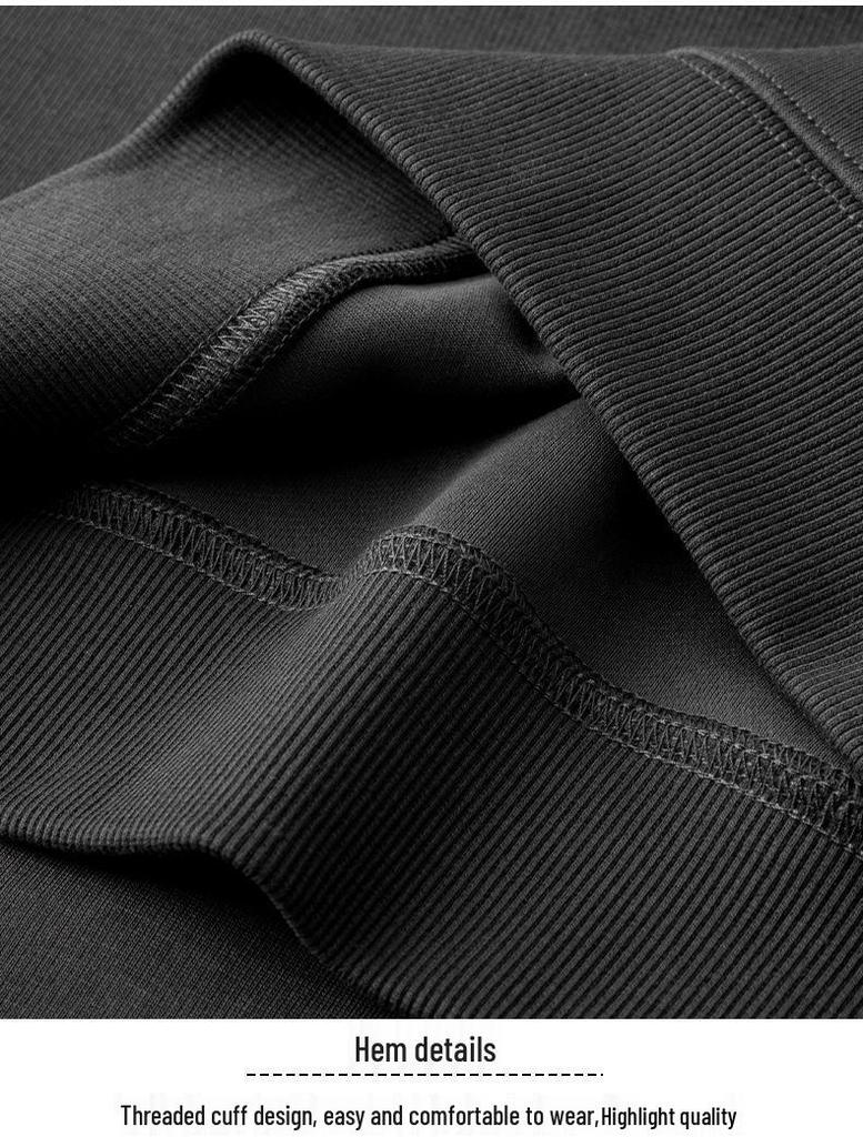 Herren Schwergewicht Gestickter Sport-Hoodie, Herbst/Winter 2025, Rundhals, Leicht lockere Passform