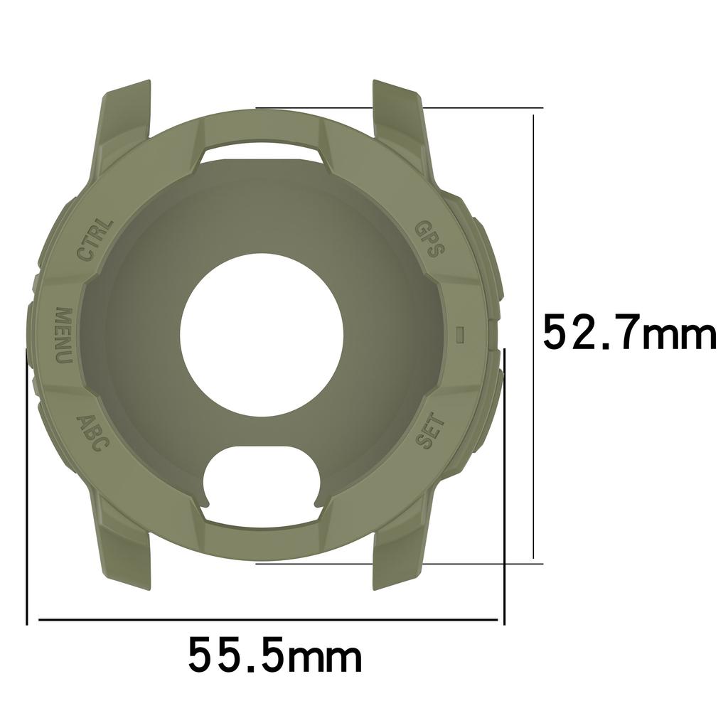 Für Garmin Instinct 3 AMOLED 50mm/Instinct 3 Solar 50mm Uhrengehäuse Silikon Stoßfester Bumperrahmen