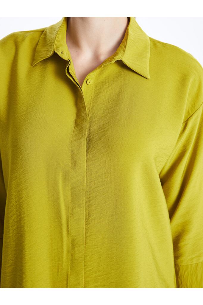 LCW Düz Uzun Kollu Oversize Kadın Gömlek