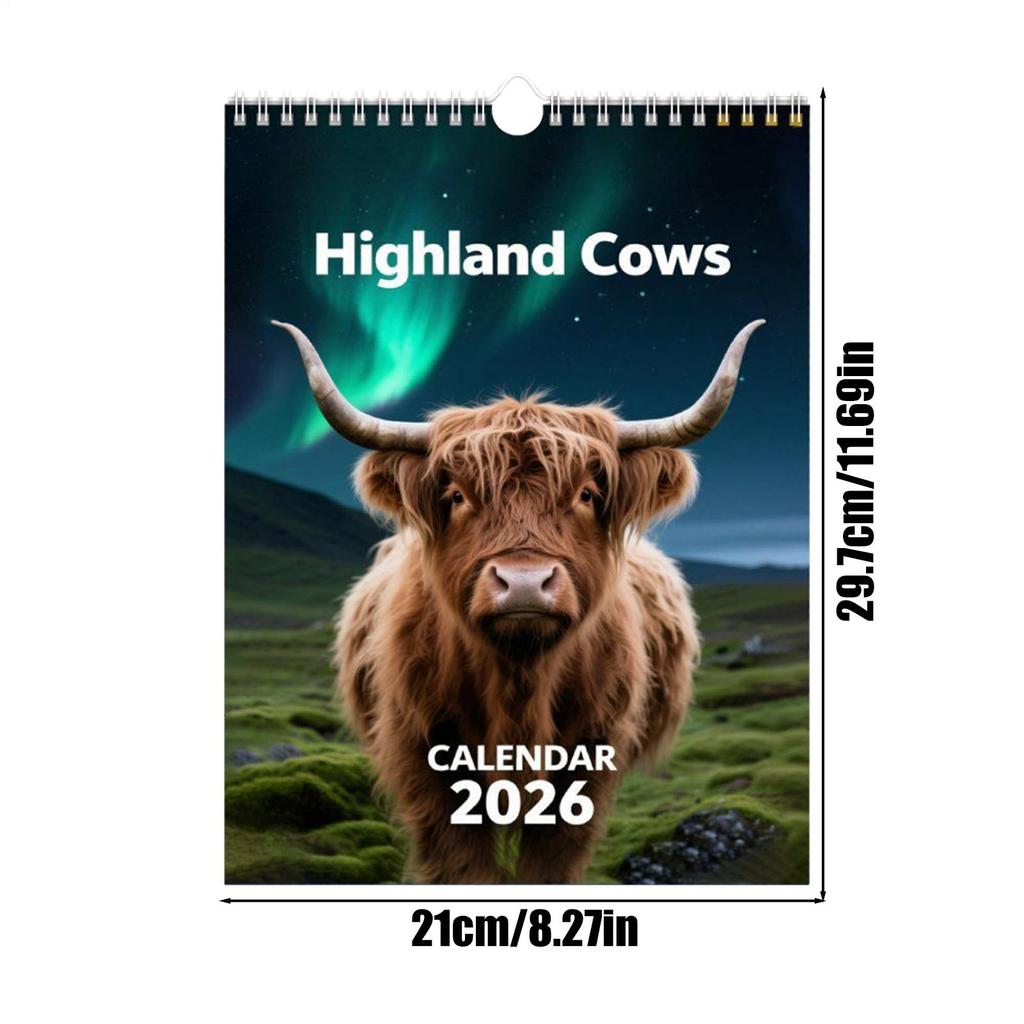 Farm Calendar 2026 12 Month Giftable Home Office Planner Family Planner Cattle Nature Calendar for Animal Lovers Adults Family