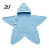 Seestern Schlafsack für Neugeborene Baby Schlafsack, Gestrickter Schlafsack mit Kapuze, Weiches Baumwollgarn Baby Wickeltuch Gemütliche Sternförmige Tragbare Decke, Neugeborene
