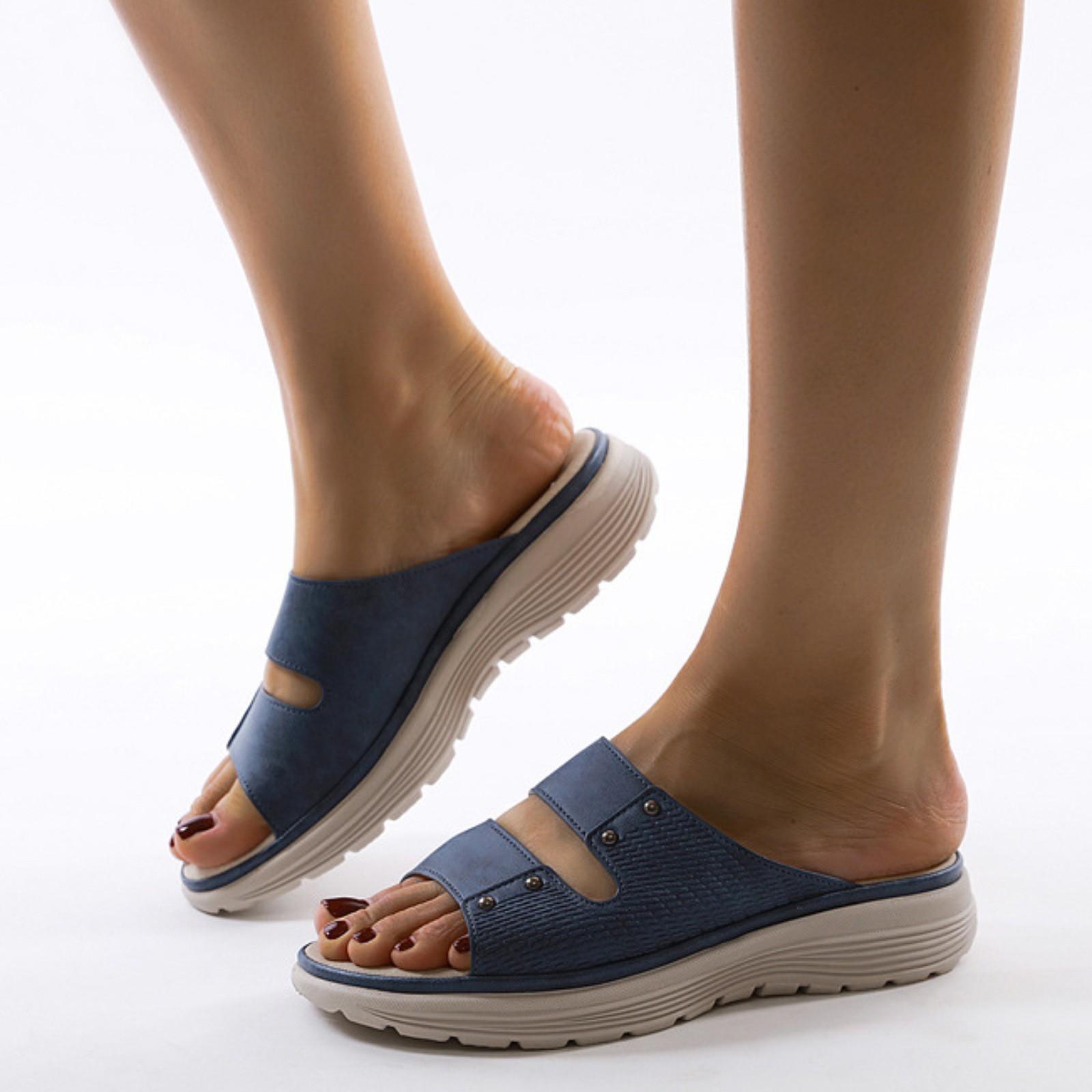 

Summer Sandales Female Girls Slide Mule Wedges Sandal Comfortable Holiday Shoes Women Outdoor Wear Sandalias Bonitas Para Mujer 40 синій