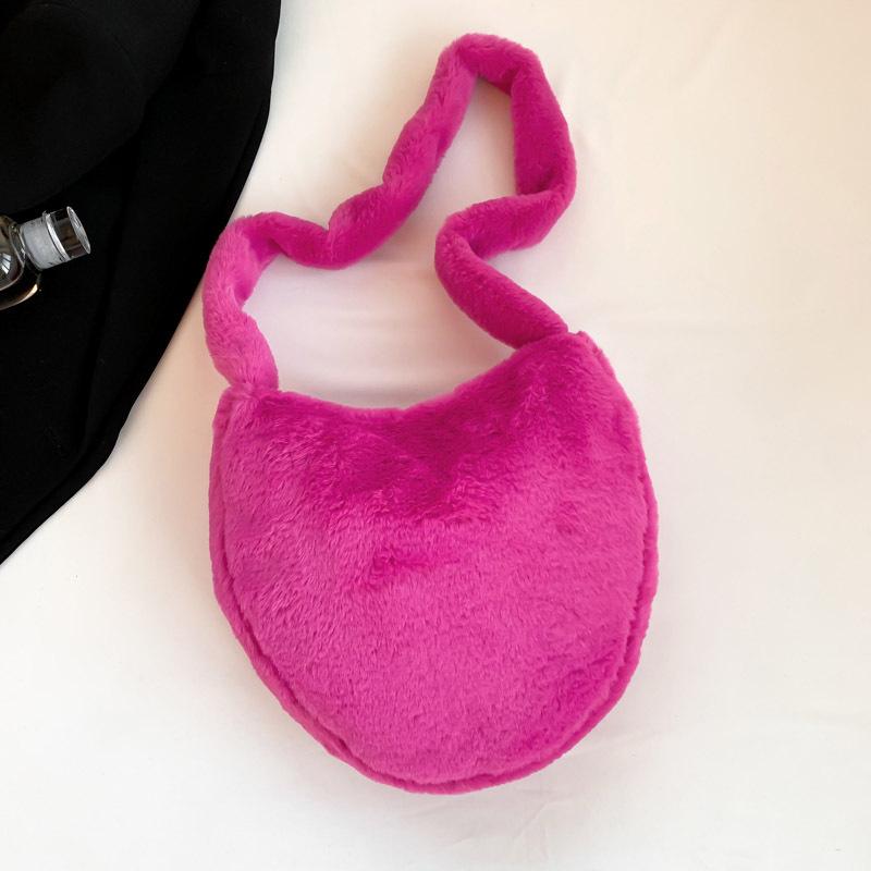 Autumn Niche Design Simple Fur Bag for Women Korean Style Casual Plush Bag Fashionable One-shoulder Diagonal Straddle Bag