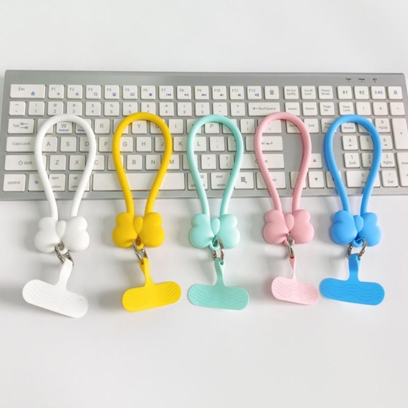Fashionable Butterfly Design Phone Wrist Strap Soft Silicone Mobile Phone Lanyard For Daily Convenience