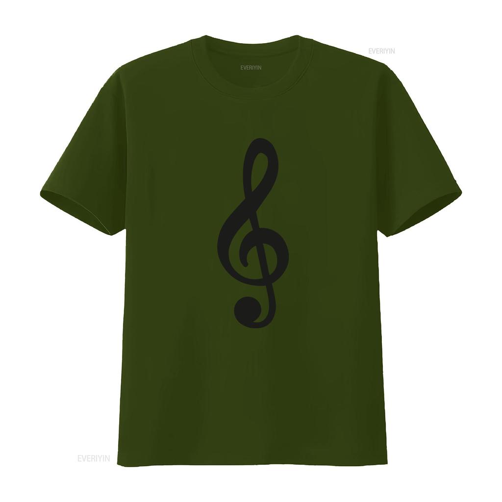 Treble Clef White Adult T Shirt Vintage Washed Streetwear Homme Unisex Comfortable Top For Everyday Wear Casual Slightly