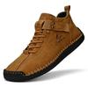 Large Size Men's Leather Shoes, Low-cut Hand-stitched Casual Men's Shoes, Flat-bottomed Lazy Shoes, Men's Driving Shoes