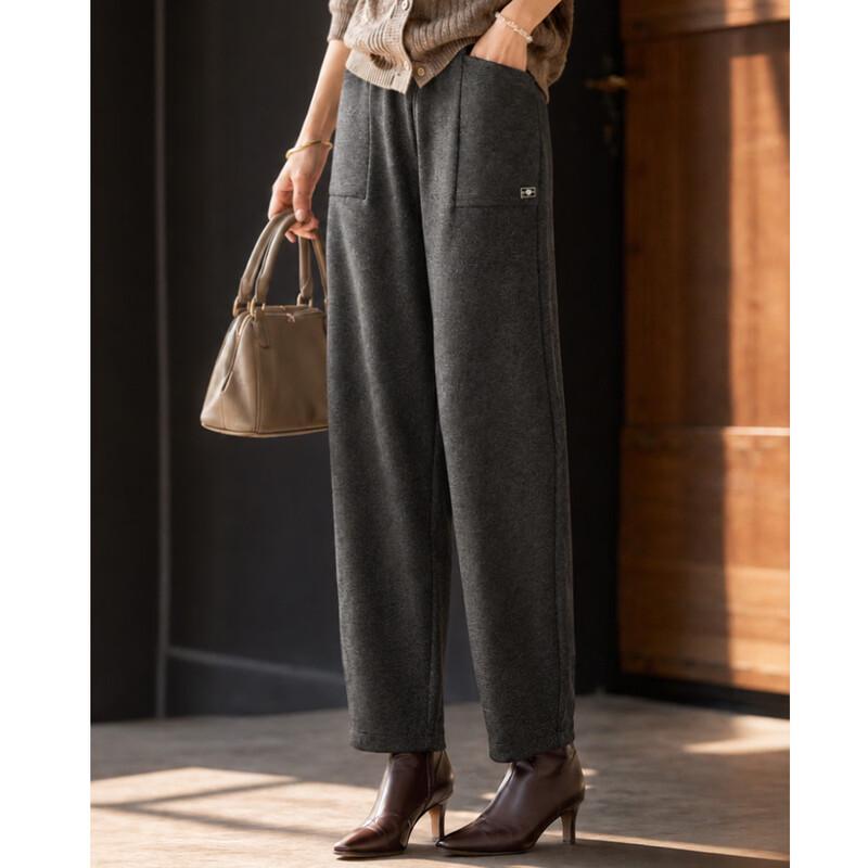 Women's Comfortable Elastic Waist Straight Leg Casual Trousers