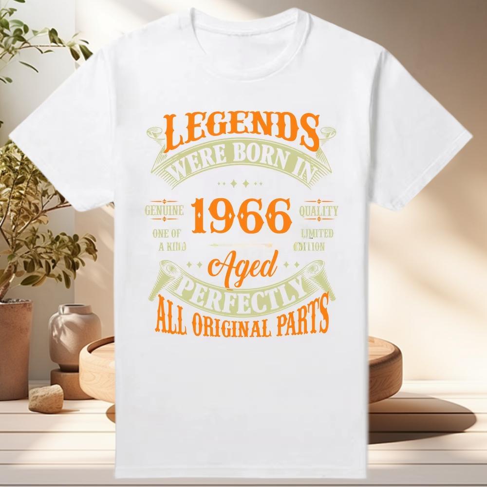 Retro 60s Clothes Vintage Made in 1966 All Original Parts T Shirt Men Husband Dad Birthday Gifts T Shirt Born in 1966 Tshirt