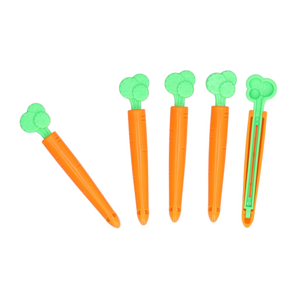 Sealing Clips Double Grooves Design Magnet Adsorption Simple Practical Carrot Appearance Bag Clips