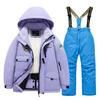 Children's Fashion Skiwear Set Boys' And Girls' Thickened Waterproof Warm Ski Suit Jacket And Trousers Outfit Set