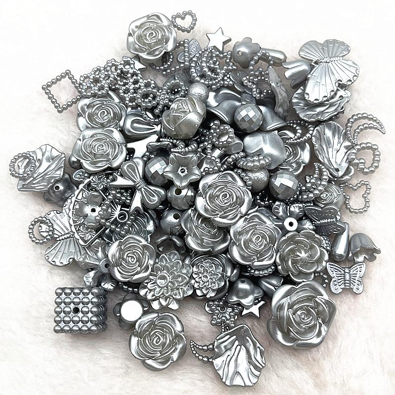 20g/lot Mixed Rose Flower Bowknot Beads Star Heart Butterfly Acrylic Spacer Beads for Jewelry Making DIY Bracelet Accessories