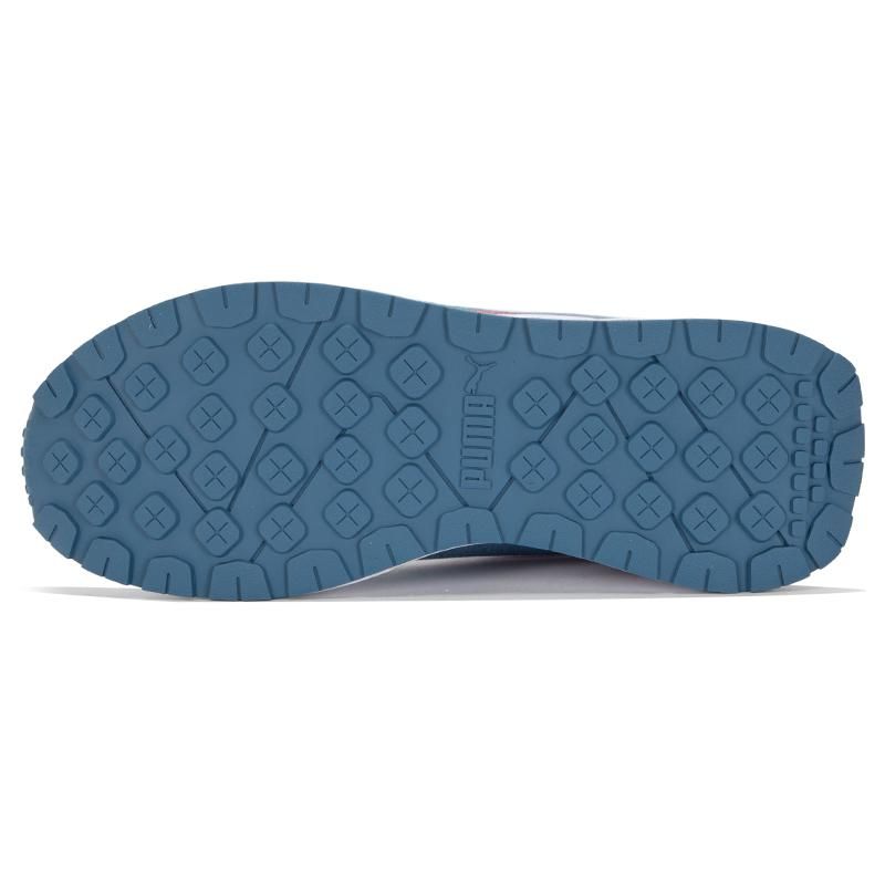 Puma Runtamed Plus Retro Prep Fabric Leather Round Toe Lace-Up Sports Low-Top Lifestyle Shoes Unisex Sneaker White Blue 389237-01