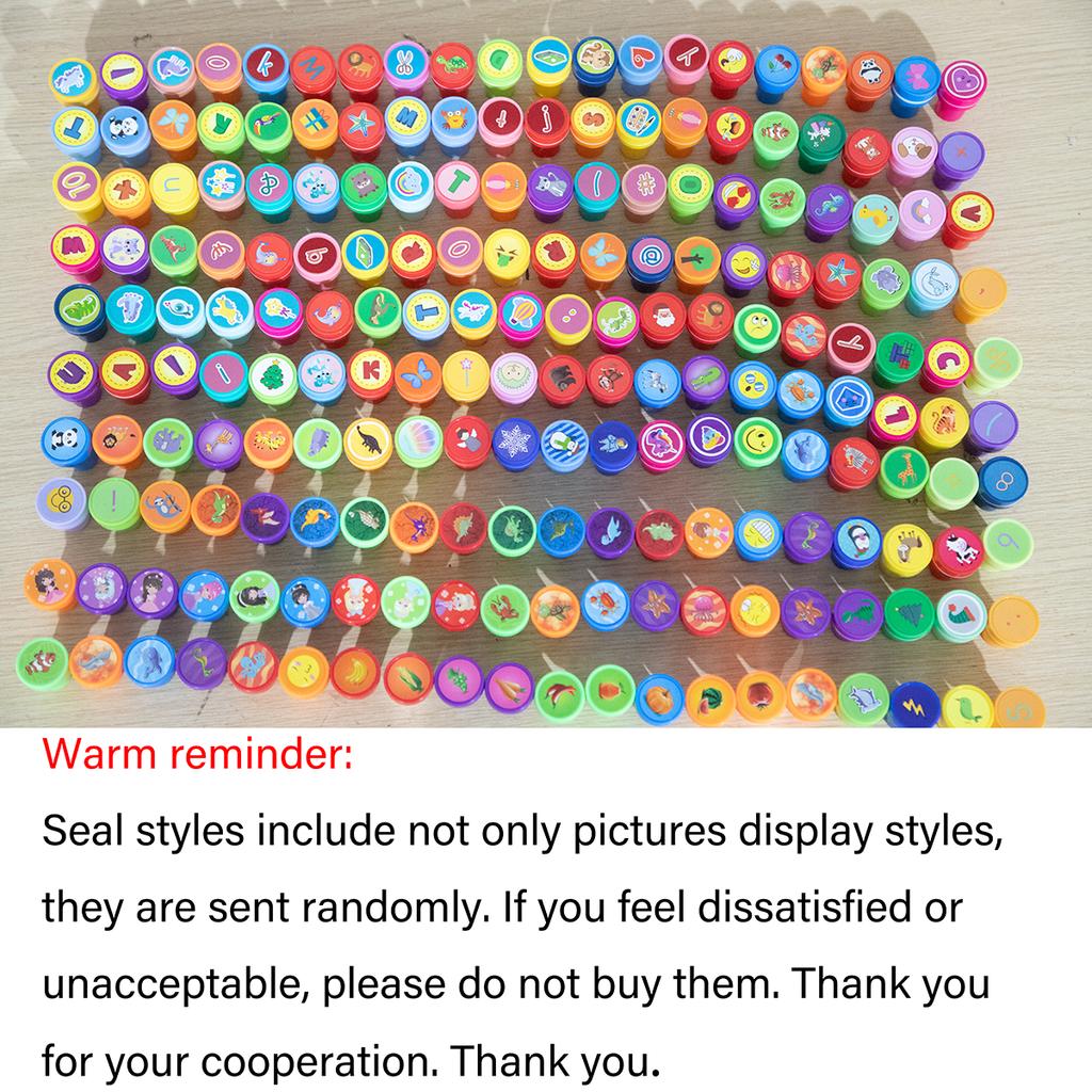 10pcs Assorted Stamps Kids Self-ink Stamps Children Toy Stamps Smiley Face Seal Scrapbooking DIY Painting Po Album Decor