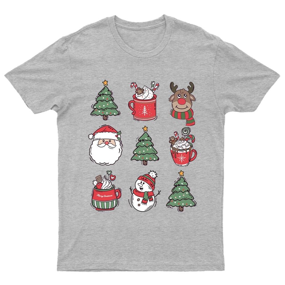 Merry Christmas Holiday Illustrations TShirt Unisex Gift Retro Funny Unisexs