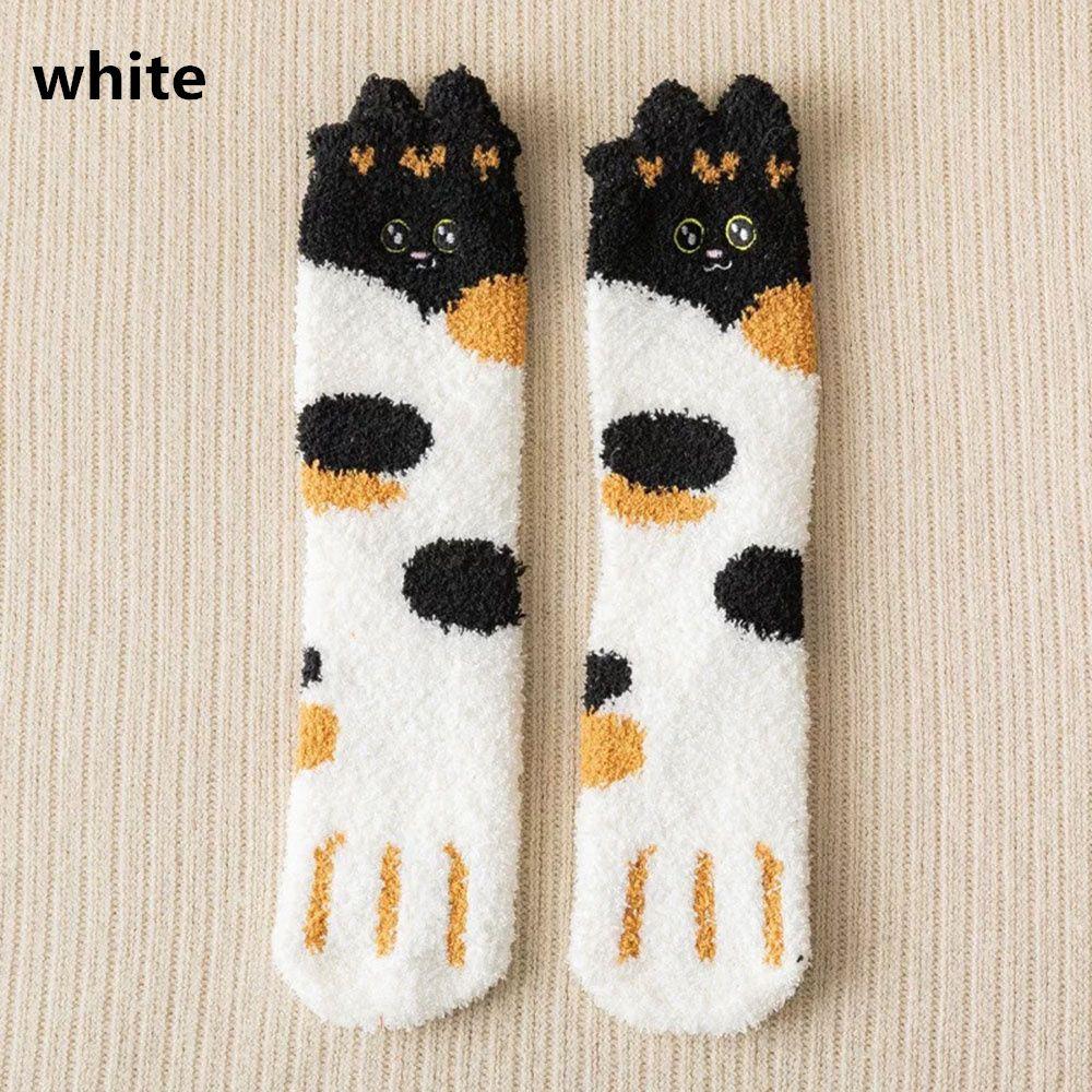 Warm Skateboard Soft Thickening Plush Floor Socks Coral velvet socks Paw pattern Cashmere Sox