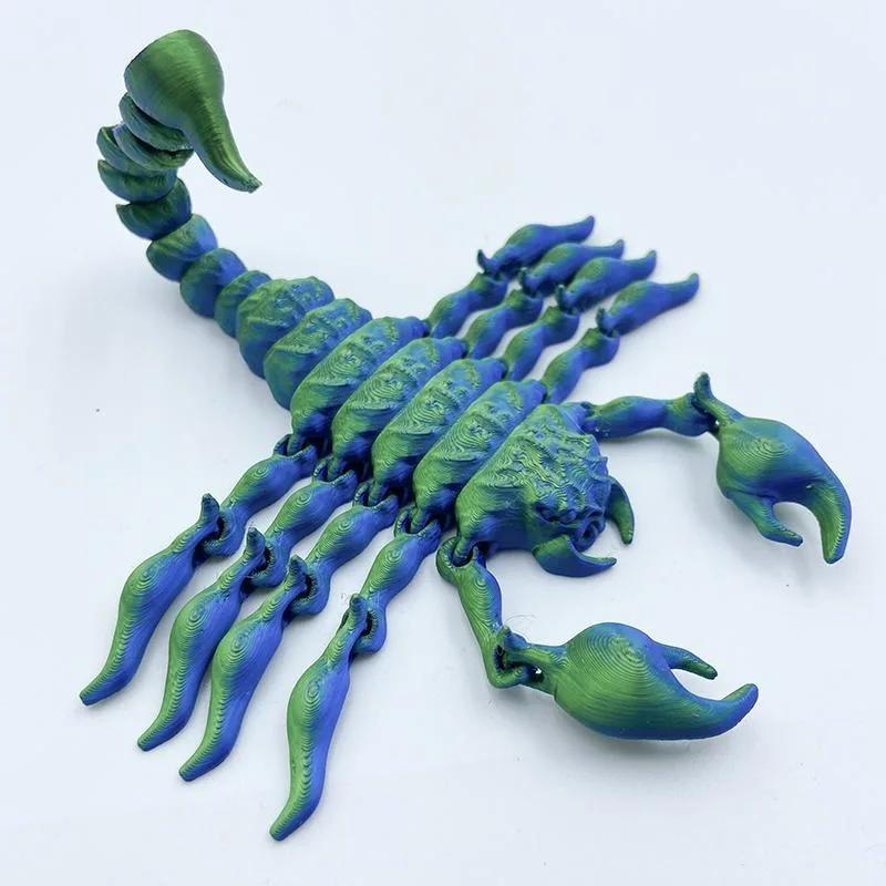 Non-Toxic 3D Printing Scorpion Simulation Animal Model Toy Joint Movable Scorpion Ornament Children'S Toy Gift Fish Tank Landscaping Craft