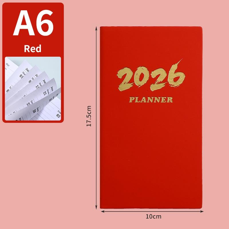 Ημερολόγιο A6 Προδιαγραφών 2026 Αγγλικό, Ημερολόγιο Δερμάτινο 64 Φύλλα 128 Σελίδων, Ημερολόγιο Καθημερινού Προγραμματισμού 365 Ημερών