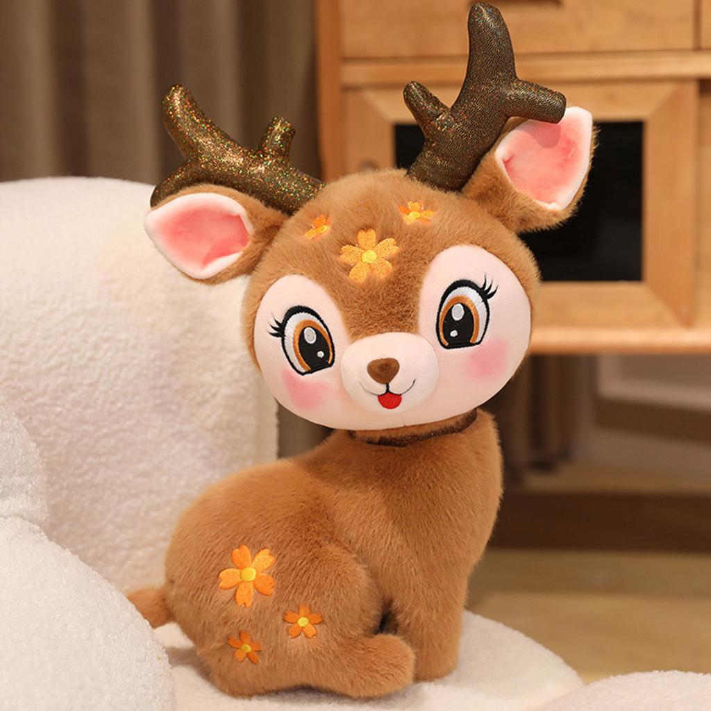 Multisize Velvety Reindeer Stuffed Doll Perfect For Seasonal Decorations Family Gift Exchange Durable Plush Toy