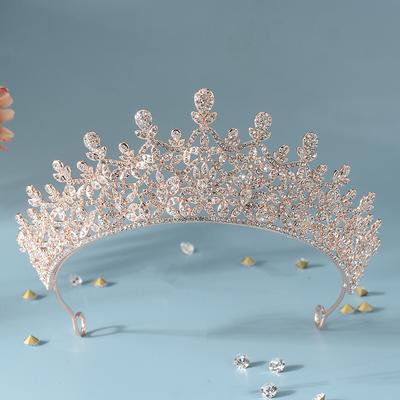 Baroque Bridal Crown Wedding Dress Tiara Hair Accessories Alloy Rhinestone Jewelry