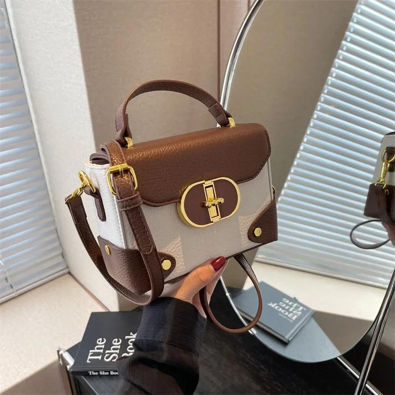 

Сумка через плечо из искусственной кожи, квадратная, с металлической пряжкой, элегантная, для отдыха, французская сотня