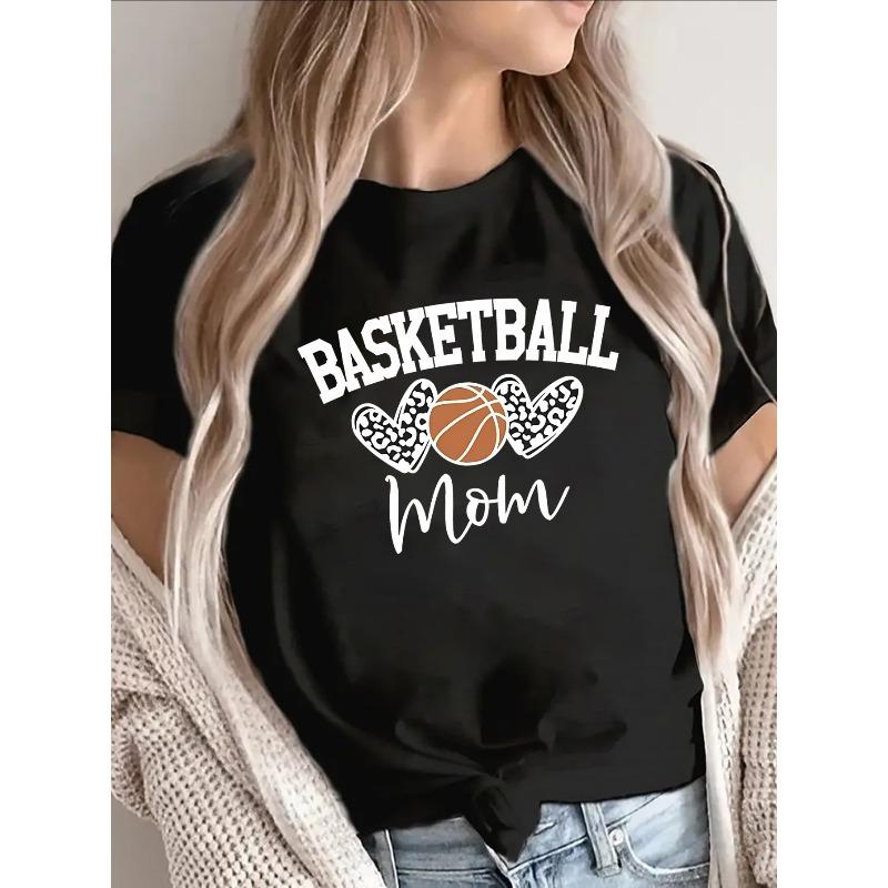 

Casual Short Sleeve Top Featuring A Heart and Ball Design, Lightweight and Comfortable for Everyday Use At Home or During Sports Events S чёрный
