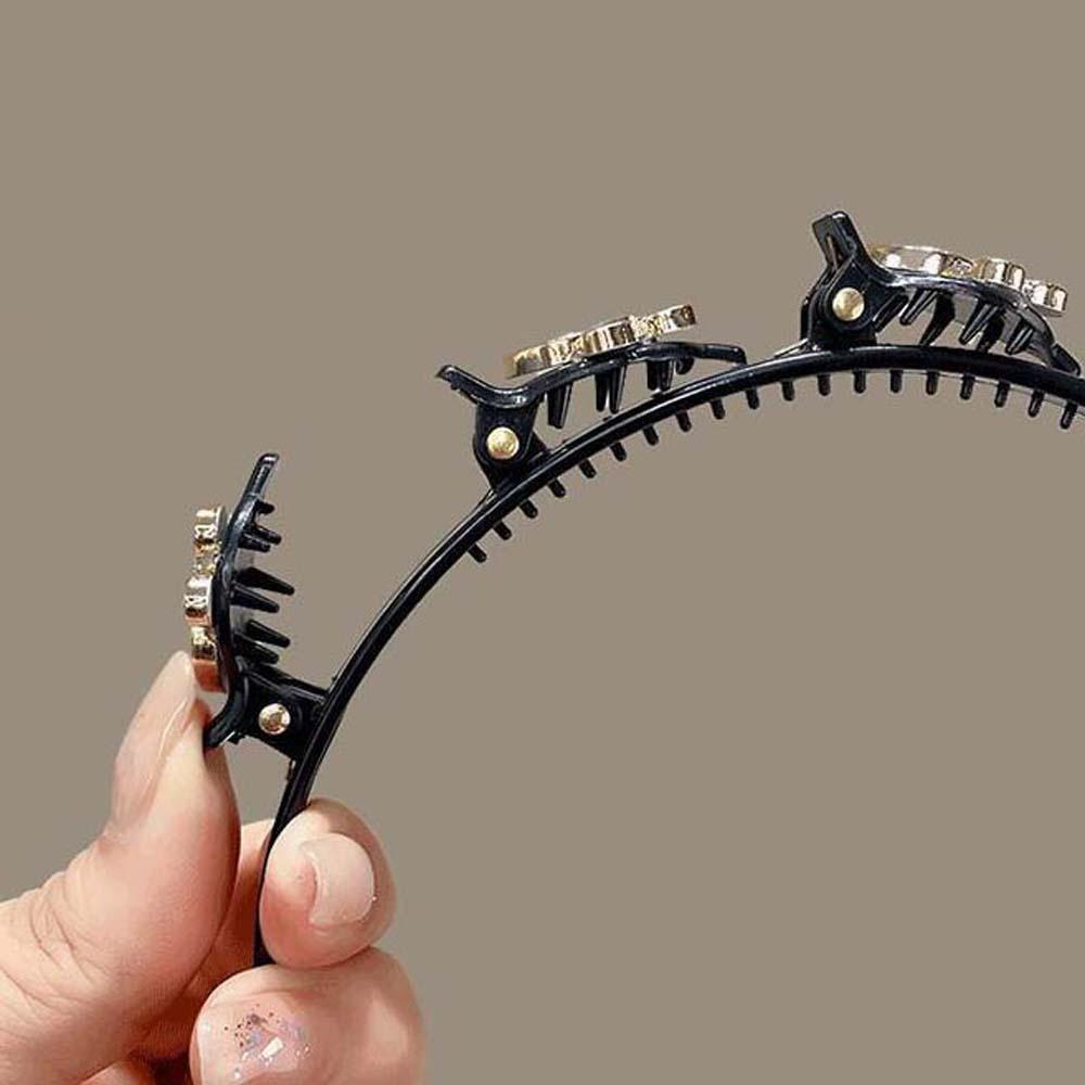 Shiny Women Butterfly Hair Hoop Elegant Hairband Twinkle Hair Bands with Clips  Female