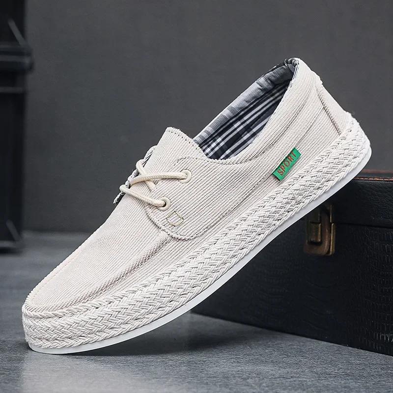 Men  Summer Canvas Shoes Breathable Comfortable Casual Shoes Outdoor Walking Sneakers Loafers for Men Vulcanized Shoes
