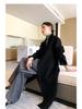 Women's Extra Long Wool Double-Faced Overcoat - Autumn/Winter Fashion with Suit Collar