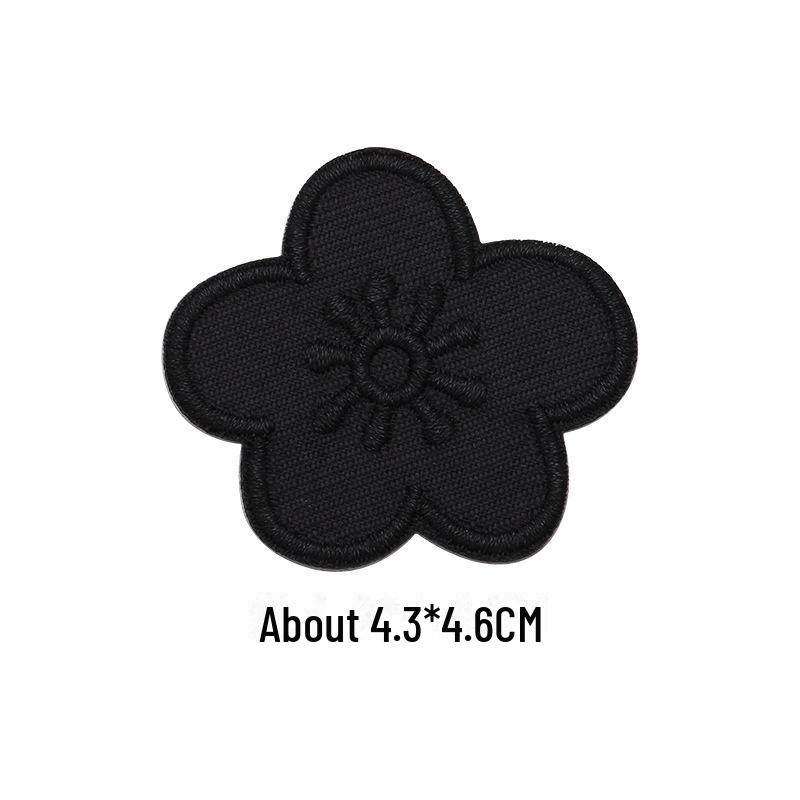 Black Self-Adhesive Embroidery Patch for DIY Clothes Repair and Decoration