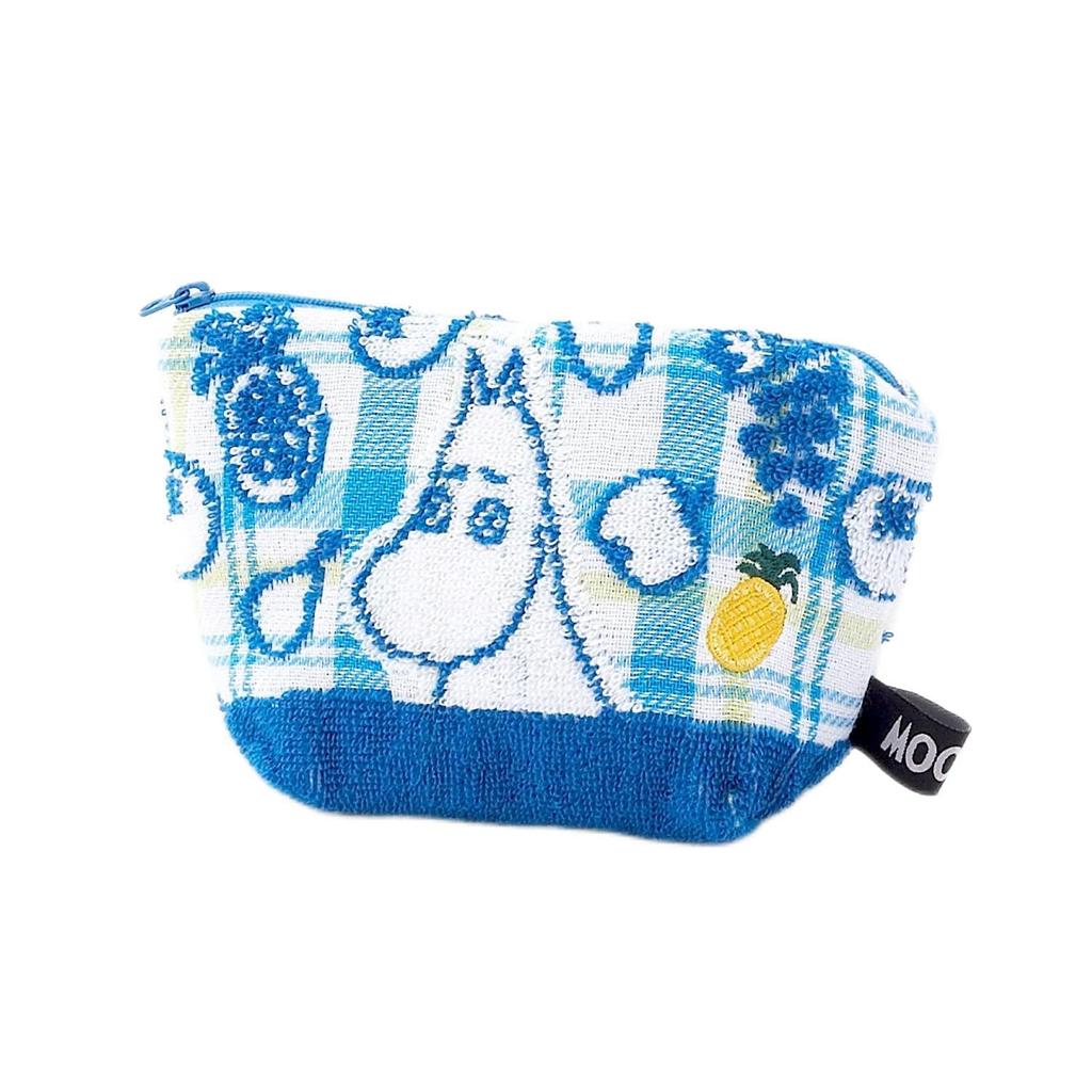 Moomin Check Fruit Moomin Fluffy H12 X W18 X D7cm Pouch, Blue, Cotton, 47-8317200, Approx.