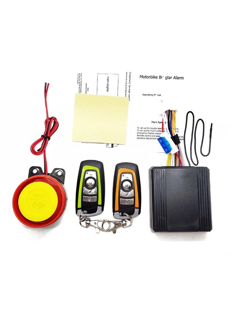 12V Universal Motorcycle Alarm System Scooter Anti-theft Secure Alarm System Two-way with Engine Start Remote Control Key Fob