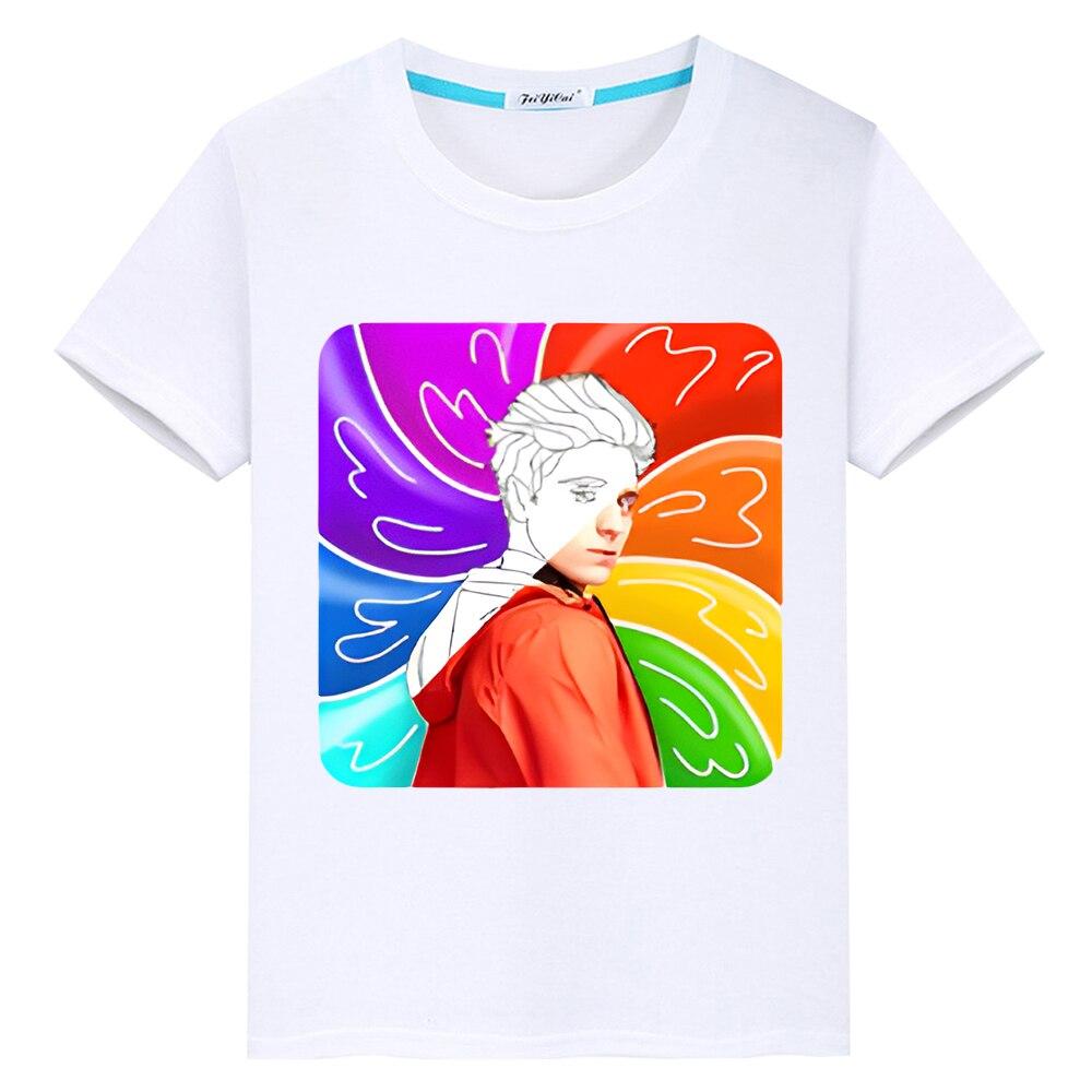 

A4 Vlad, одежда для мальчиков и девочек, хлопковая футболка, короткие топы y2k, цельные футболки в стиле аниме, летние товары A4 Kawaii, модная детская одежда с круглым вырезом